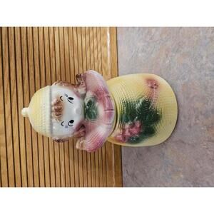 Vintage American Bisque Yarn Girl or Dutch Girl Cookie Jar